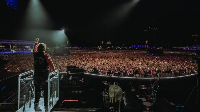 British singer-songwriter Elton John performing at London's Hyde Park on his Farewell Yellow Brick Road world tour in June 2022, ahead of his final Australian shows in March 2023. Picture: Ben Gibson