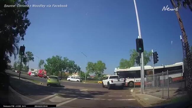 Collision between a bus and a car on the Stuart Highway, Darwin