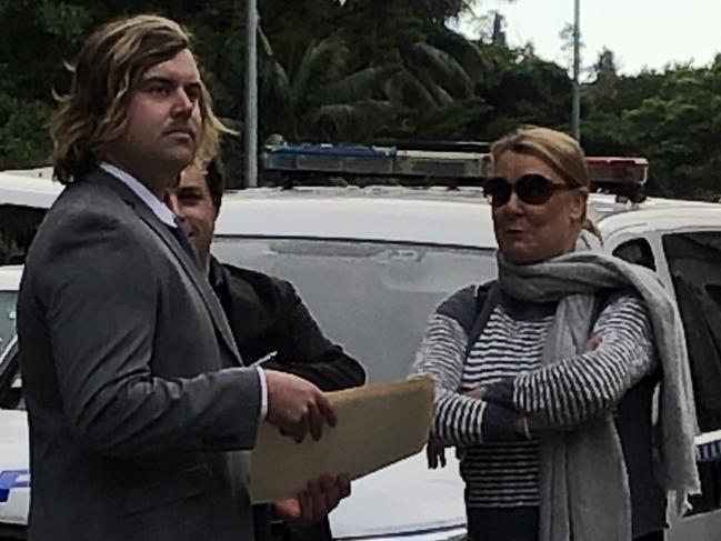 Jack Maartensz (left), outside Manly Court House with his mother earlier this year. Picture: Jim O'Rourke