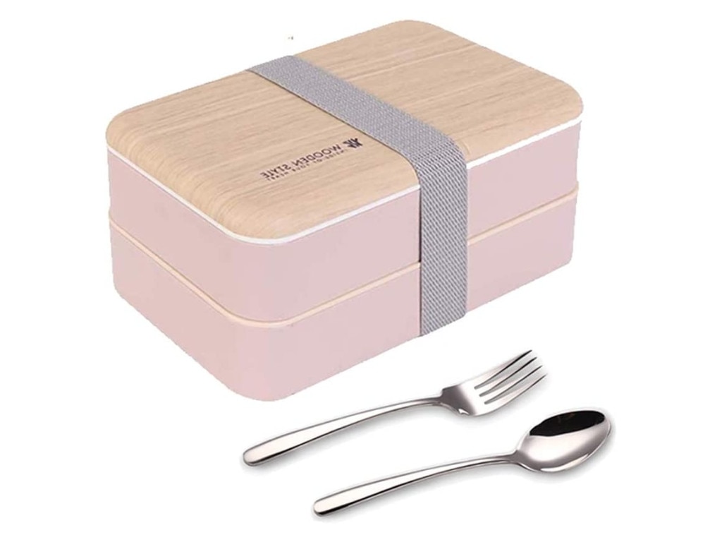 Binoster Original Bento Box with Stainless Steel Spoon and Fork. Picture: Amazon.