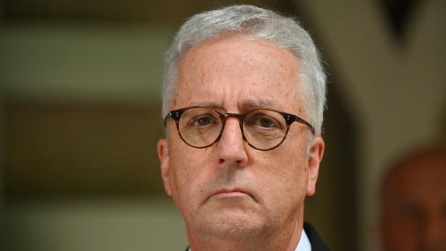 Secretary of the NSW Department of Education Mark Scott at today’s press conference. Picture: NCA NewsWire / Steven Saphore