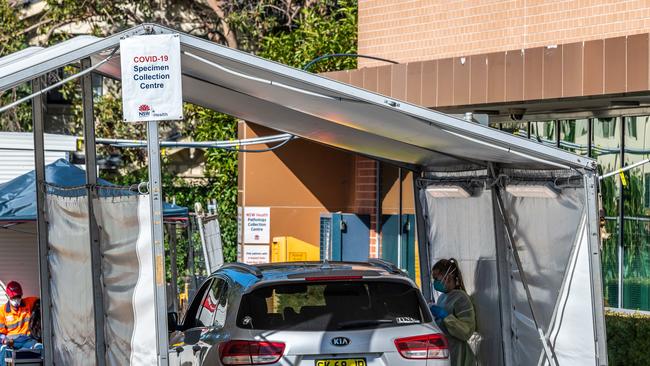 A COVID-19 testing clinic at Auburn Community Health Centre. Picture: Monique Harmer