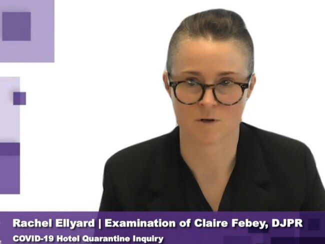 Claire Febey being examined by Rachel Ellyard.