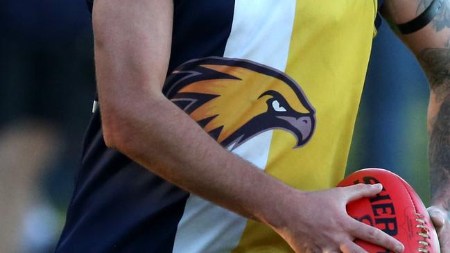 Southern FNL: Doveton Eagles v South Mornington Can't find names and numbers for these clubs on the Internet. Only club lists with no numbers.Number 12 with the ball for Doveton Eagles.Picture: Stuart Milligan