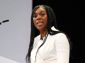 Britain's opposition leader Kemi Badenoch speaks at the Alliance for Responsible Citizenship (ARC) conference in London. Picture: Supplied