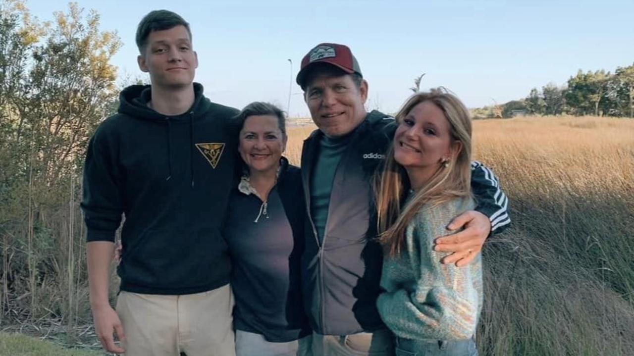 21-year-old Corporal Spencer Collart with his family. The young Marine was one of three people killed in an Osprey crash in the Northern Territory on Sunday August 27.