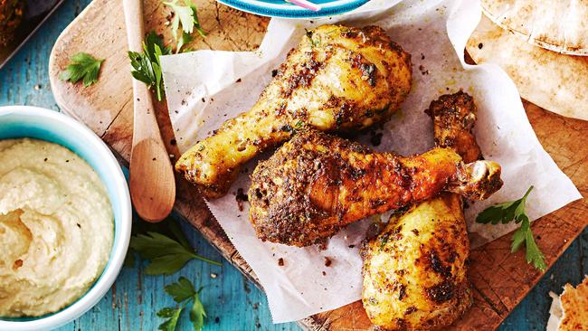 Slow-cooked drumsticks like with these sumac versions. Picture: Guy Bailey