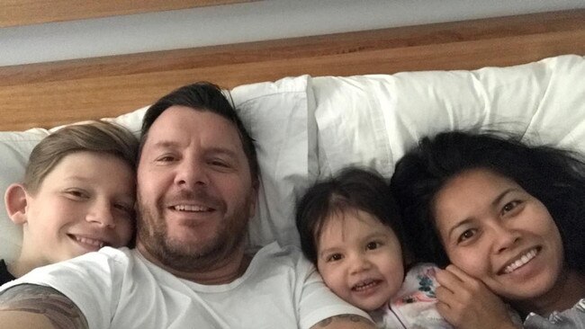 Manu Feildel with wife Clarissa Weerasena and his two children. Picture: Instagram