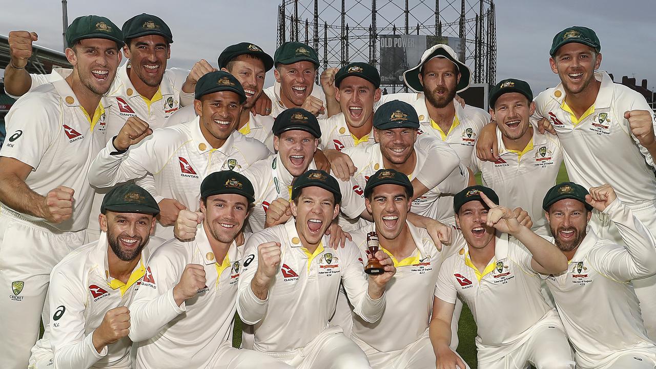 Michael Neser in the white floppy after the 2019 Ashes. Photo by Ryan Pierse/Getty Images