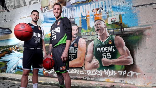 Just another promo for Chris Goulding, with another strong advocate for the NBL, Mitch Creek. Picture: Getty Images