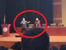 The professor was suspended after the confrontation. Picture: TikTok