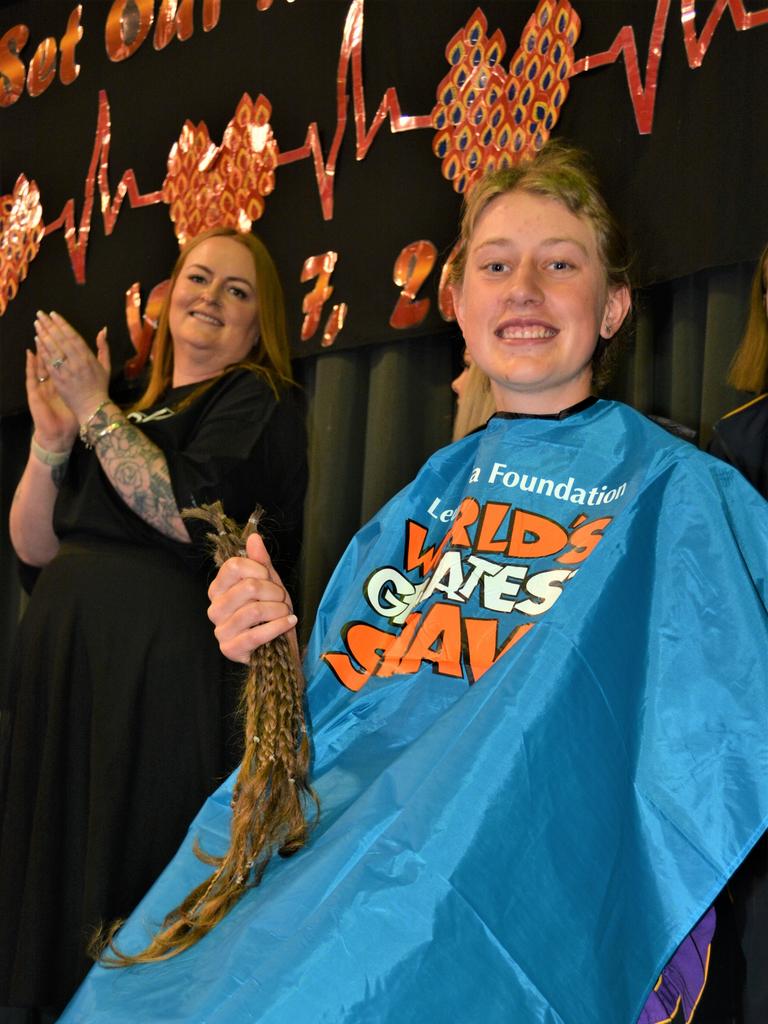 At the St Joseph's College 2023 World's Greatest Shave event is Emily Chandler. Picture: Rhylea Millar