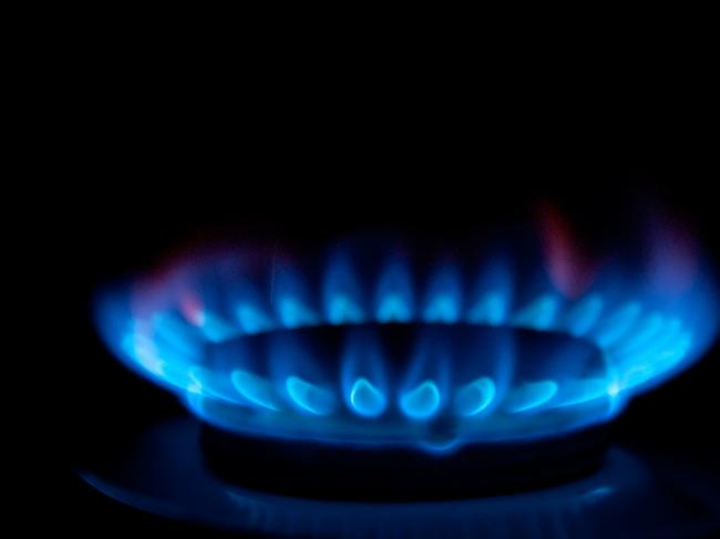 Gas stove, lit a blue flame burner,  ipad generic.