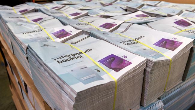 Printing of the yes/no pamphlet is now underway. Picture: David Geraghty/NCA NewsWire