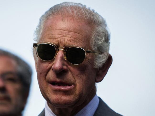 Britain's King Charles III looks on as he visits the University of Bordeaux's Experimental Forest in Floirac, southwestern France, on September 22, 2023. Britain's King Charles III and his wife Queen Camilla are on a three-day state visit starting on September 20, 2023, to Paris and Bordeaux, six months after rioting and strikes forced the last-minute postponement of his first state visit as king. (Photo by Thibaud MORITZ / POOL / AFP)