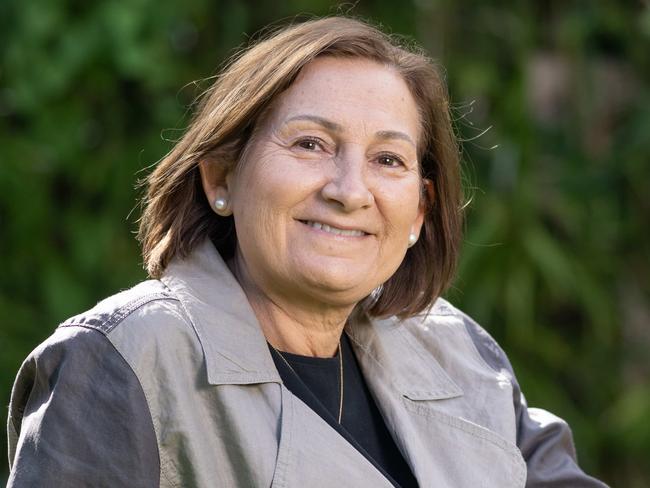 Australia's Best Teachers. Pitsa Binnion with her dog Raz. Pitsa retired last year as a principal and is speaking to a story on the invisible labour of principals. Picture: Tony Gough