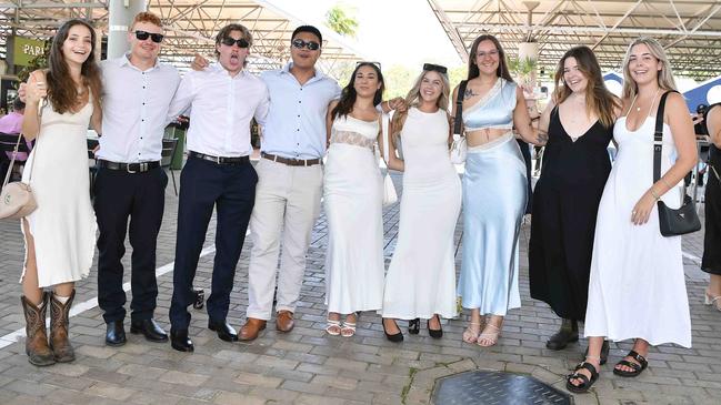 The Hersey group out and about at Corbould Park for the Melbourne Cup Race Day in Caloundra. Picture: Patrick Woods.