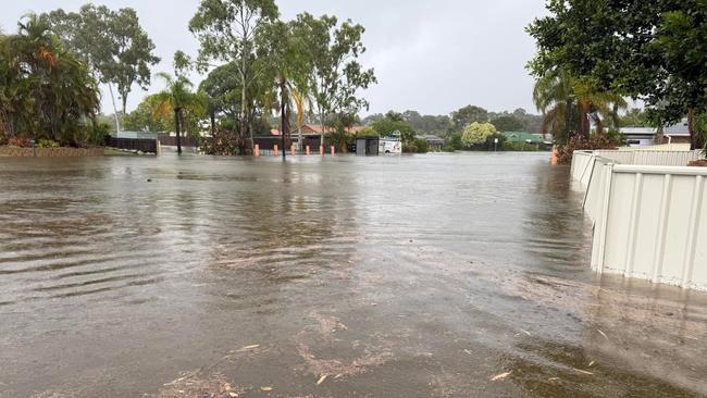 Flooding on Ibis Boulevard in Eli Waters during the wild weather brought by ex-Tropical Cyclone Alfred. Photo: Chris Bergin