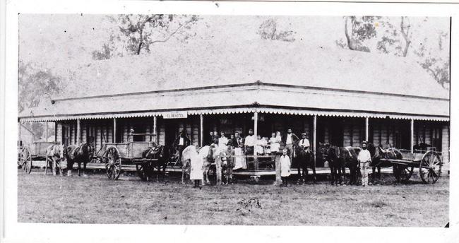 The Club Hotel - The two storey pub in Mirani once stood on the corner of Mackay-Eungella road and Barbara Street, just down from the present pub. The first license was granted in 1885. On 2nd May 1922, at 3am, it was destroyed by fire and was never rebuilt. An adjoining hall and residence was saved. One publican, Edwin Blann, celebrated his tenure in style on a Tuesday night, 20th October, 1891. He "shouted" his many guests to a free Ball and Supper, with some arriving by train from Mackay at 6.30pm and dancing until the early hours, then returning home at 7.30am next morning.