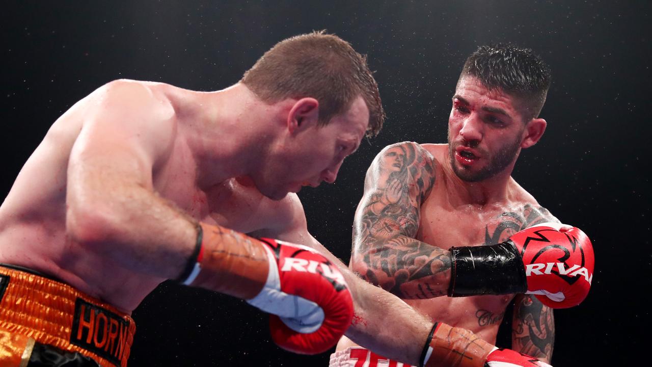 Michael Zerafa punches Jeff Horn during the middleweight bout