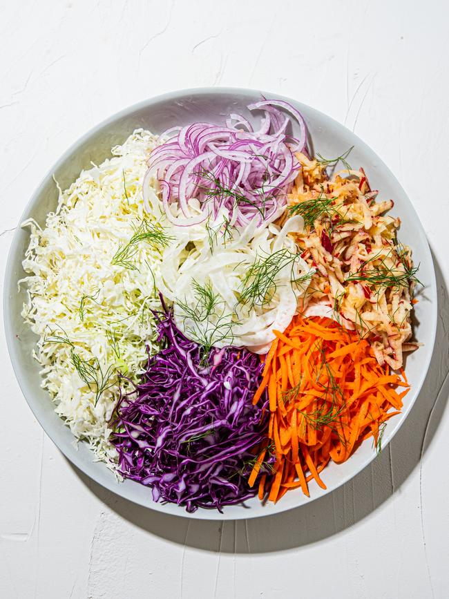 Colours of the rainbow (slaw). Picture: Nikki To