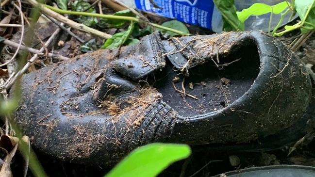 A shoe believed to belong to Annapuranee Jenkins was found by her son near a construction site in Penang, Malaysia. Picture: Supplied