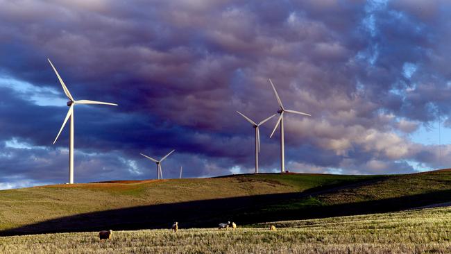 A wind farm near Lochiel. SA is heavily reliant on wind power.