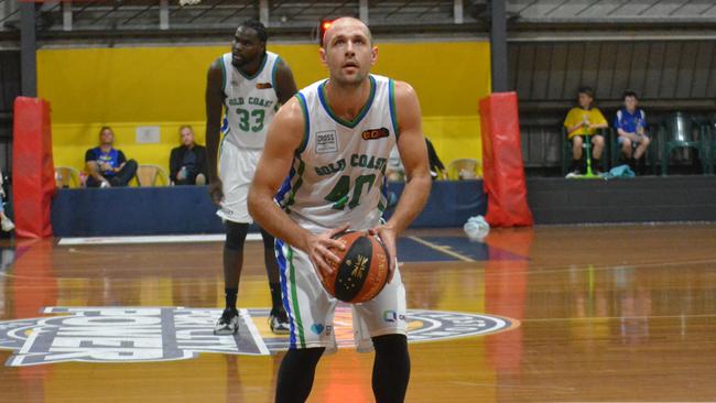 Former NBL star and current Seahawk Rhys Martin playing for rivals the Gold Coast Rollers in 2019.