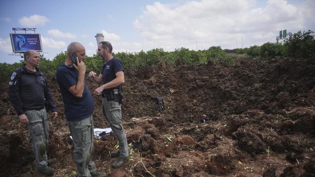 Israeli security forces at the scene. Picture: AP