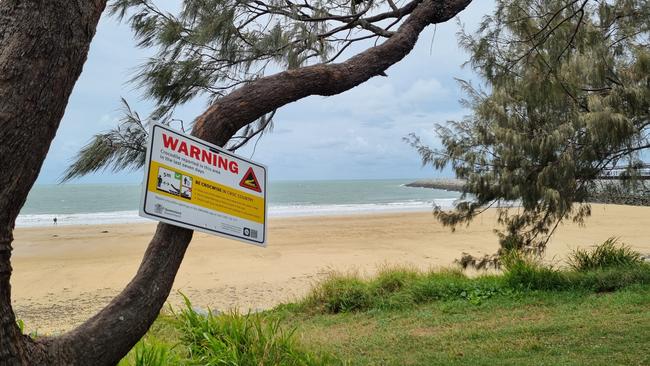 DES wildlife officers were forced to humanely euthanise a large croc that posed a risk to the community following reports it stalked a surfer and fisherman within days. Picture: DES