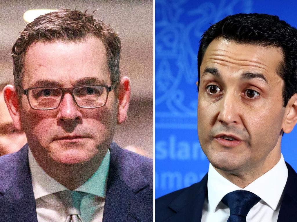 Former Victorian premier Daniel Andrews and Queensland Premier David Crisafulli.