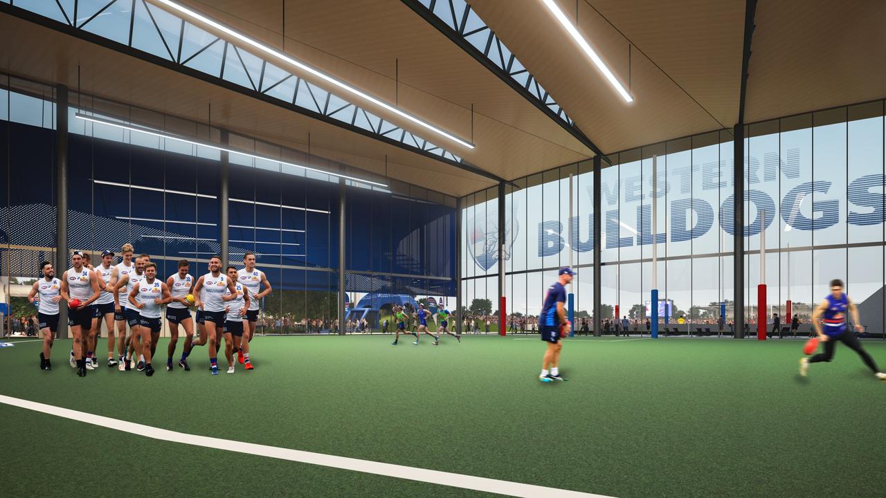 Images of the proposed redevelopment of Whitten Oval, which will include a lucrative function room.