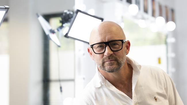 Veteran Hair and Makeup Designer Rick Findlater on the set of Eden at the Gold Coast. Photo: Jasin Boland.