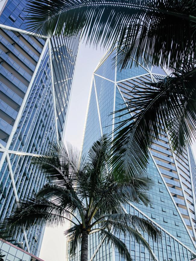 The Langham Gold Coast occupies the central tower of a soaring trio. Picture: Elise Hassey.