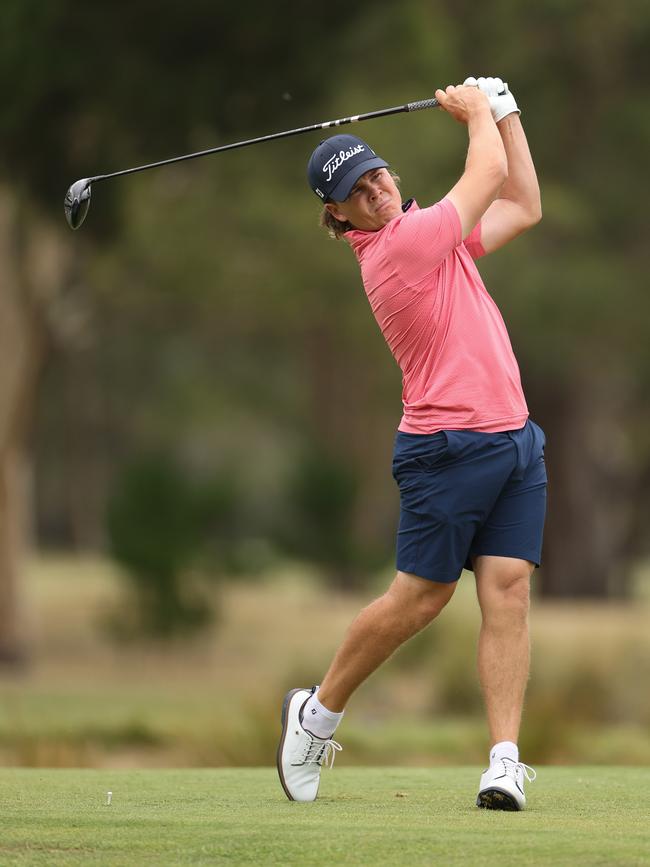 Jake McLeod in action during the first day of play at the Webex Players Series in Victoria.