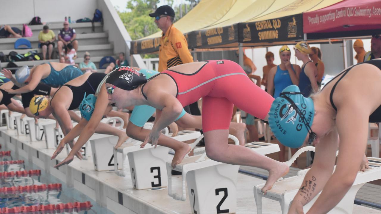 Action at the Central Queensland Swimming Championships at the 2nd World War Memorial Aquatic Centre, Rockhampton, on March 1, 2025.