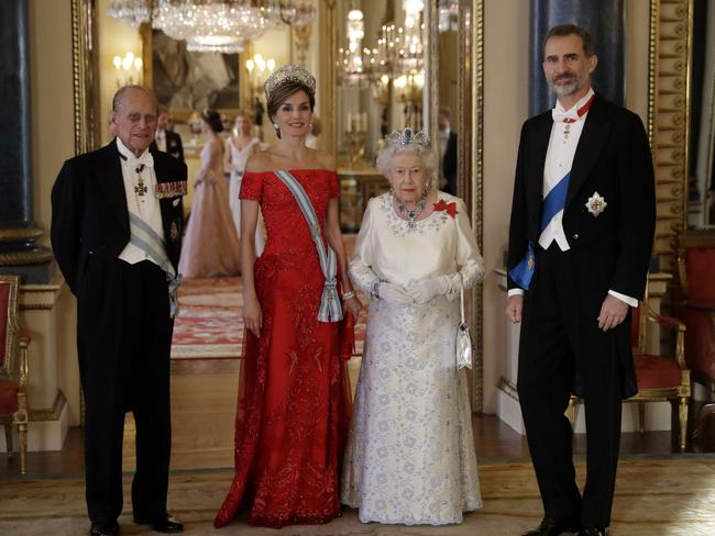 When Britain meets Spain. Prince Philip, Queen Letizia, Queen Elizabeth and King Felipe.