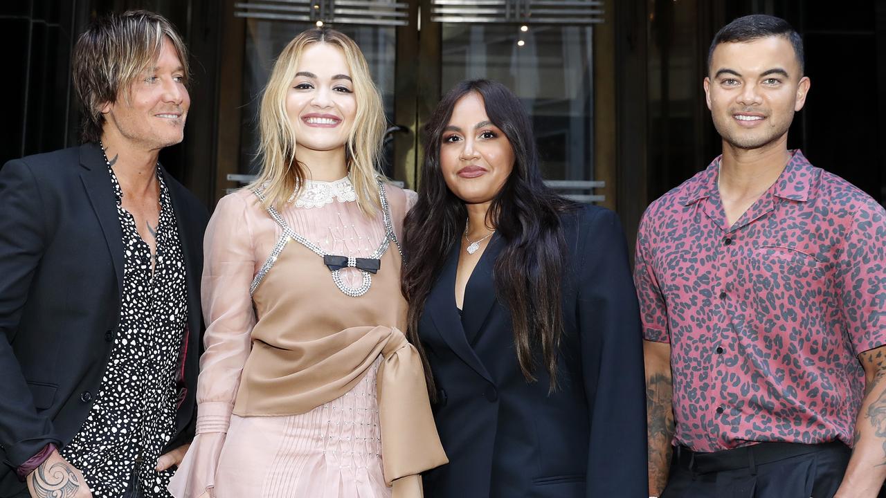 Keith Urban, Rita Ora, Jess Mauboy and Guy Sebastian make up the coaches panel on Seven’s revamped version of The Voice. Picture: Jonathan Ng.