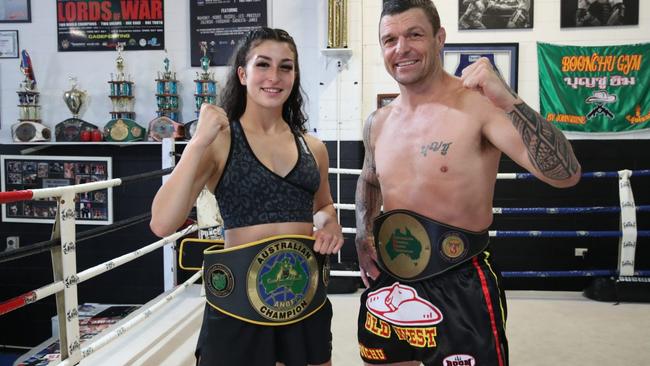 Jasmine Parr, the daughter of Australian kickboxer and boxer world champion John Wayne Parr. Picture Glenn Hampson