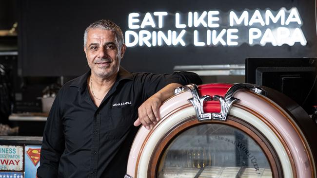 John Chammas, owner of Mama and Papas restaurant in Parramatta, is now paying $7,000 a month for electricity and gas. Picture: Julian Andrews