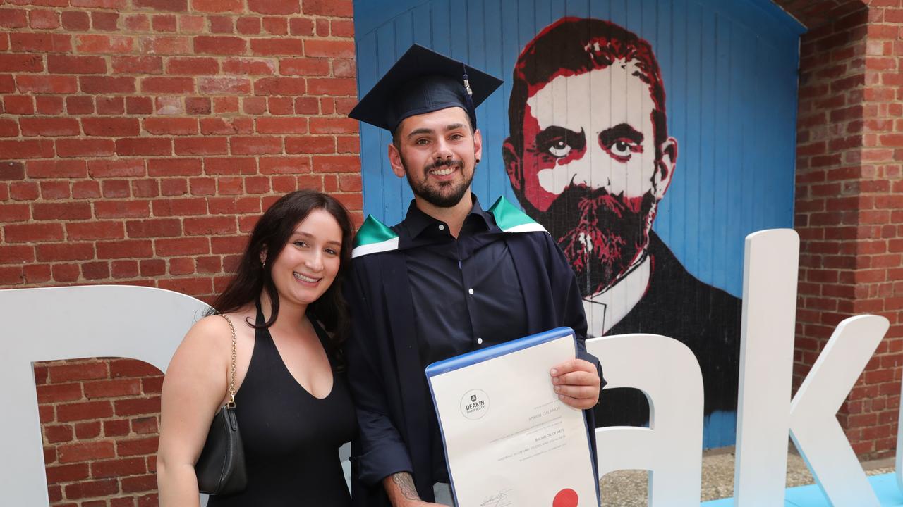 Graduate Spiros Galanos and Lani Mikhman. Picture: Mark Wilson