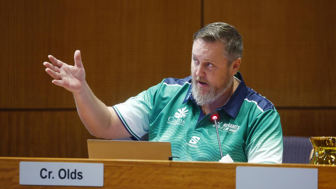 Deputy mayor Brett Olds attends his first council ordinary meeting since being voted back in at the local government election in March. Picture: Brendan Radke