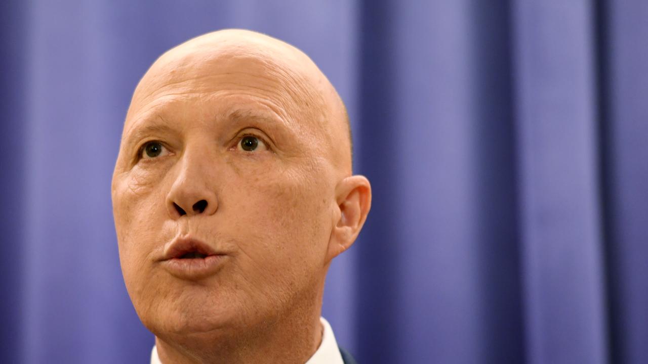 Peter Dutton says people smugglers are preying on soft governments. Picture: NCA NewsWire / Tracey Nearmy