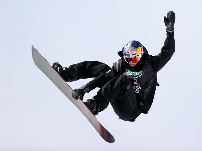 ASPEN, COLORADO - MARCH 11:  Scotty James of Australia takes a practice run before competing in the in the men's snowboard halfpipe qualifications during Day 2 of the Aspen 2021 FIS Snowboard and Freeski World Championship at Buttermilk Ski Resort in Aspen, Colorado on March 11, 2021 in Aspen, Colorado. (Photo by Sean M. Haffey/Getty Images)