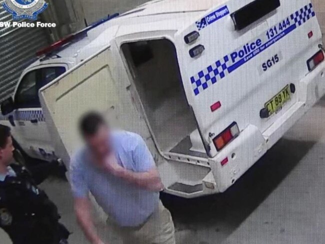 Patrick O'Brien during his arrest in May. Picture: NSW Police