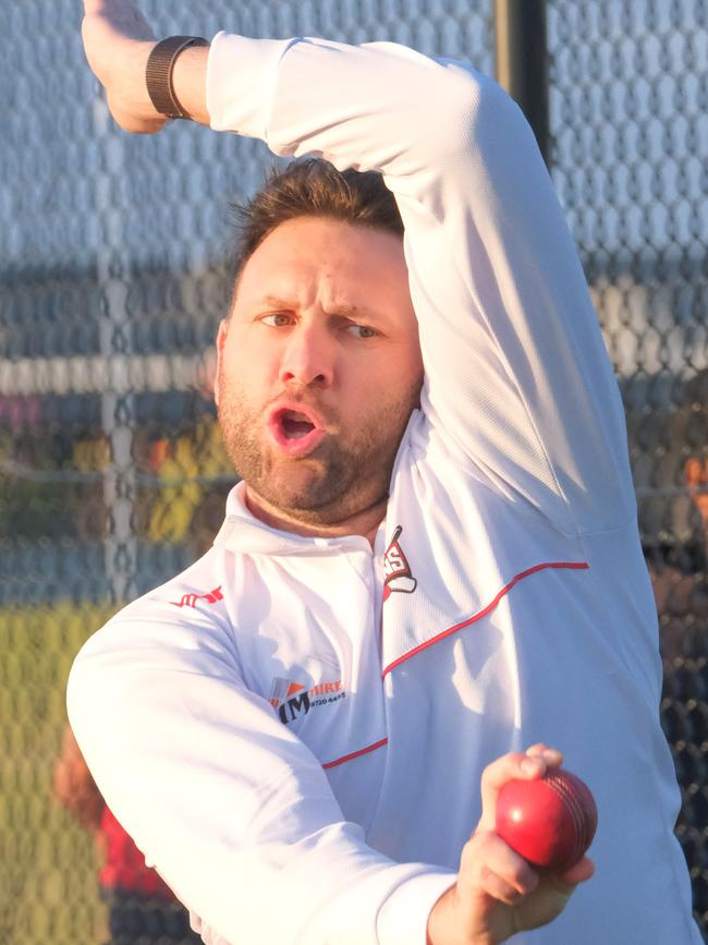 Brandon Ross bowls in the nets for Armstrong Creek in September last year. Picture: Mark Wilson