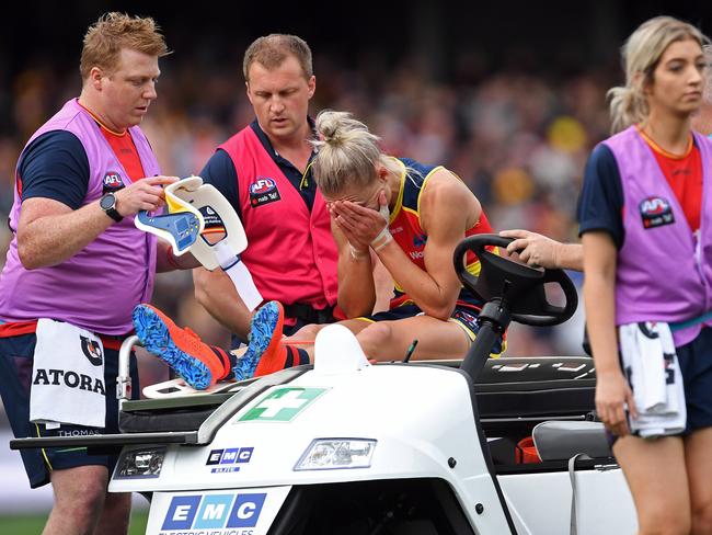 Erin Phillips was distraught after the injury.