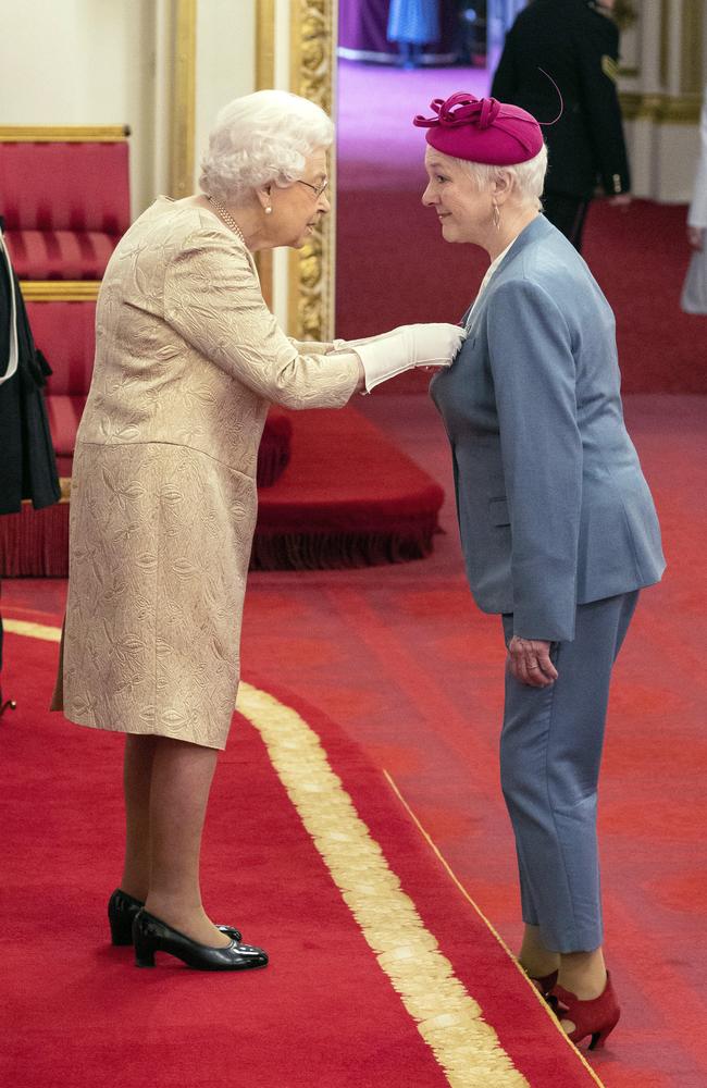 On March 3 the Queen was also pictured wearing gloves in Buckingham Palace. Picture: Dominic Lipinski/PA via AP.