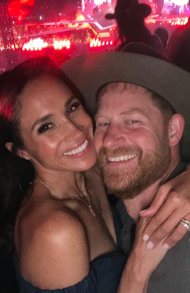Prince Harry and Meghan Markle pictured at Beyoncé’s LA concert. Picture: Instagram