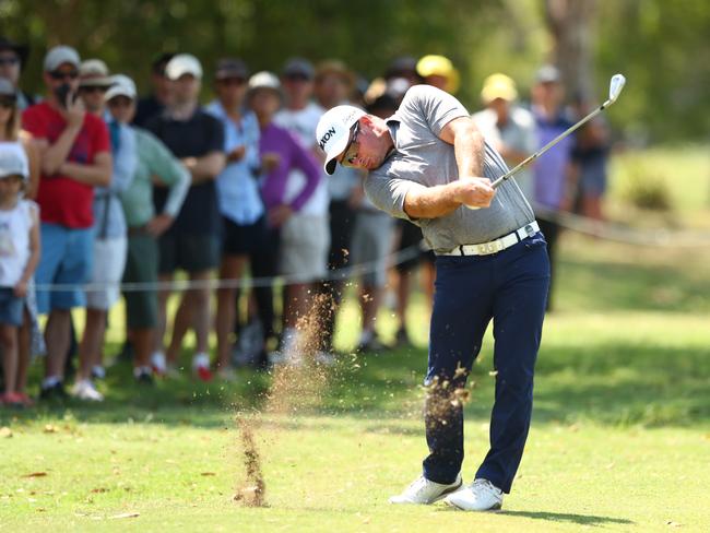 Ryan Fox launches an iron off the deck. Picture: Chris Hyde/Getty